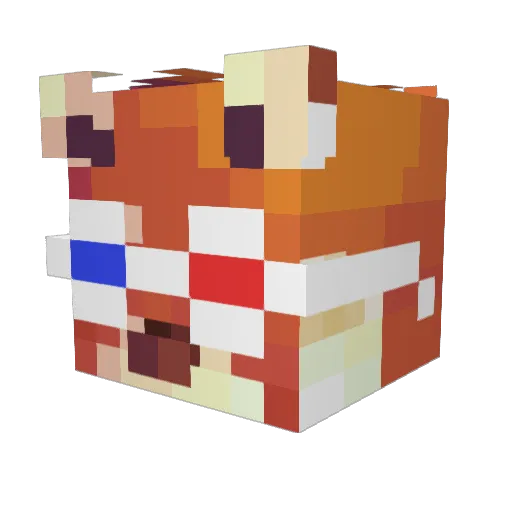 Seokat Minecraft avatar head, 3D render