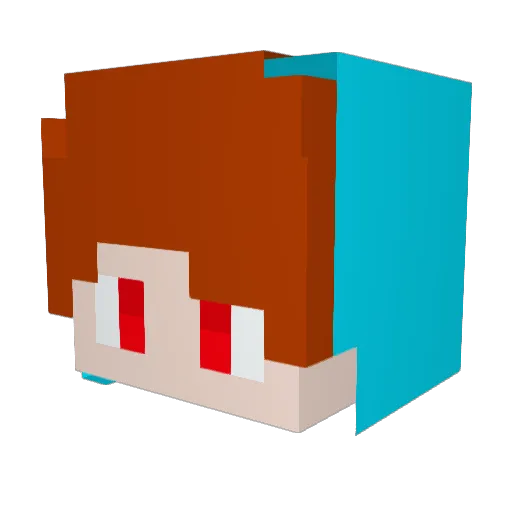 Seokchan Minecraft avatar head, 3D render