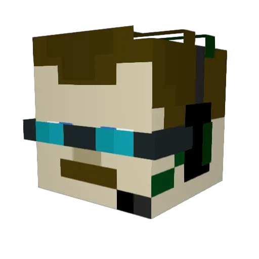 Seokjuk Minecraft avatar head, 3D render