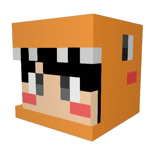 SeongHee Minecraft avatar head, 3D render