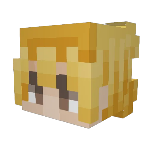 Seongpoo Minecraft avatar head, 3D render