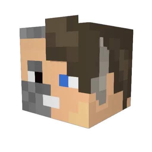 Seperde Minecraft avatar head, 3D render