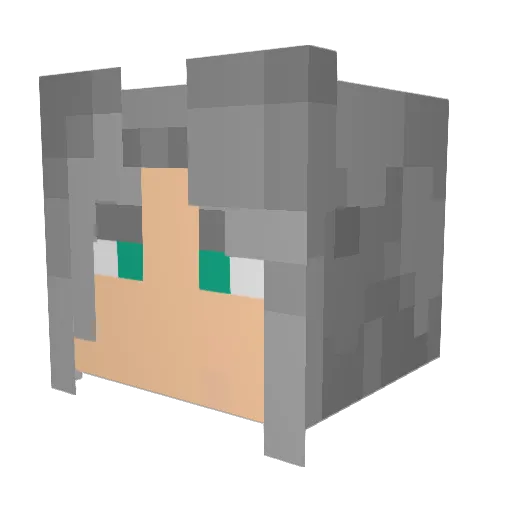 Sephiroth Minecraft avatar head, 3D render