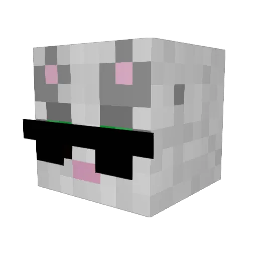 Sepiatie_ Minecraft avatar head, 3D render