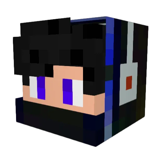 Sequilla Minecraft avatar head, 3D render