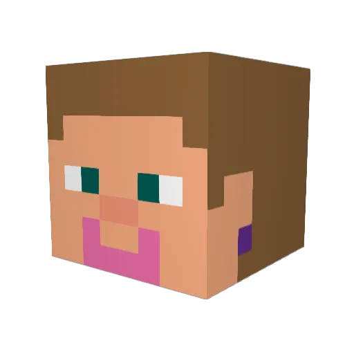 Sequiniaa Minecraft avatar head, 3D render