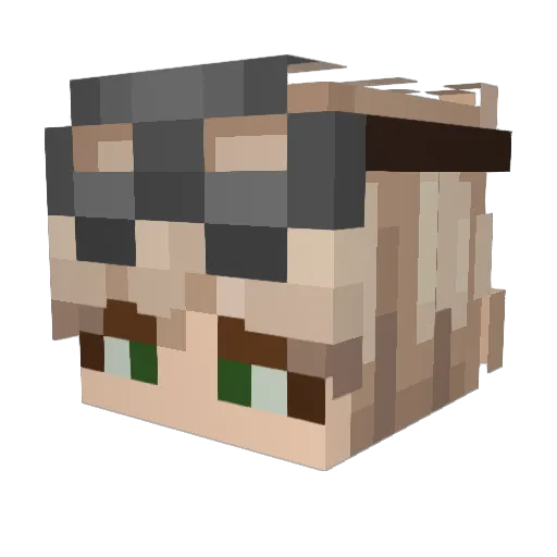 SequoiaBear Minecraft avatar head, 3D render