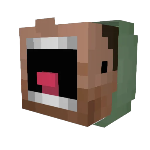SerDanFace Minecraft avatar head, 3D render