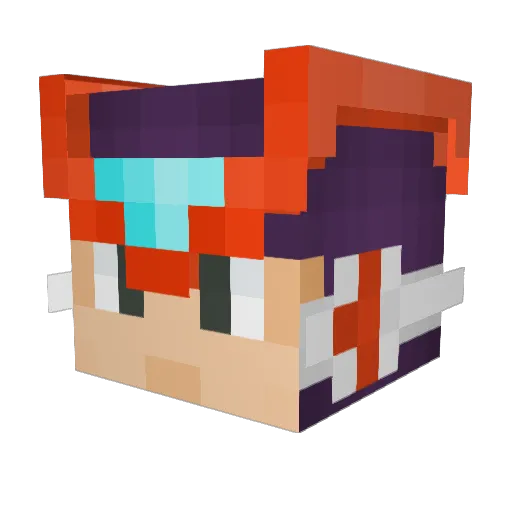 Serafito Minecraft avatar head, 3D render