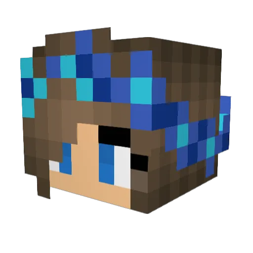 Serahya Minecraft avatar head, 3D render