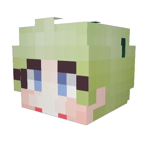 SeranChan Minecraft avatar head, 3D render