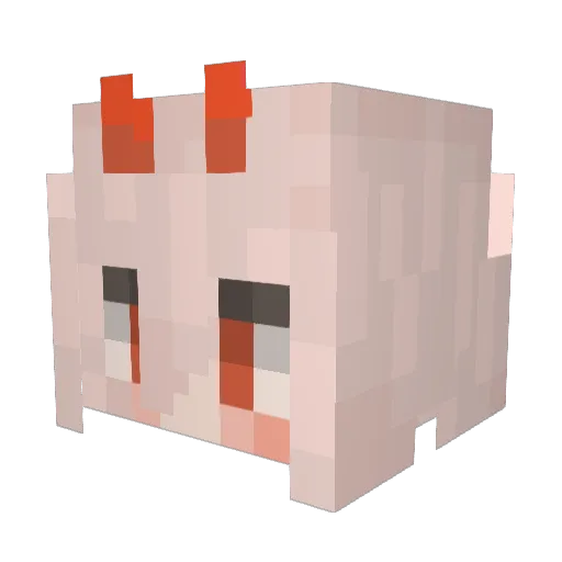 Seraphine02 Minecraft avatar head, 3D render