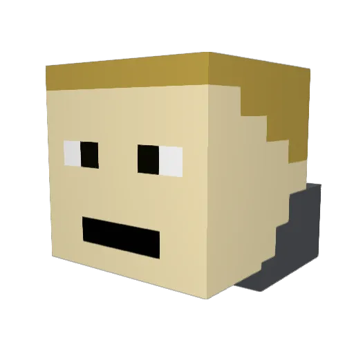 Serapik Minecraft avatar head, 3D render