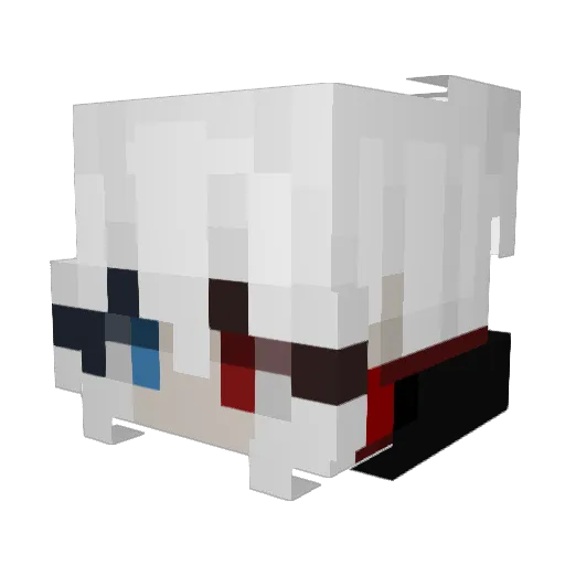 Seravh Minecraft avatar head, 3D render