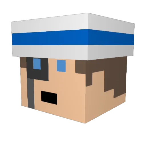 Seravy Minecraft avatar head, 3D render