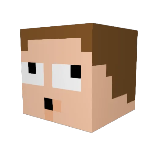 Seraye Minecraft avatar head, 3D render