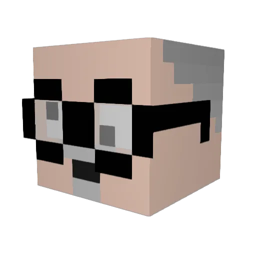 Serchaso Minecraft avatar head, 3D render