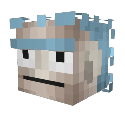 Sereez Minecraft avatar head, 3D render