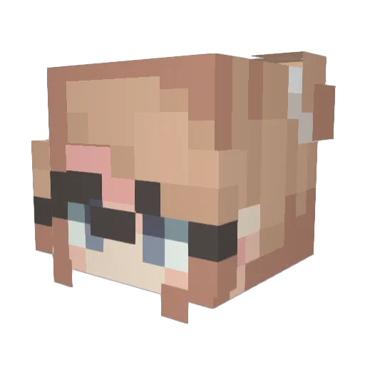 Serendipiitea Minecraft avatar head, 3D render