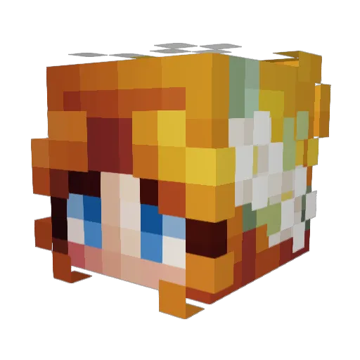 SerenityFox Minecraft avatar head, 3D render