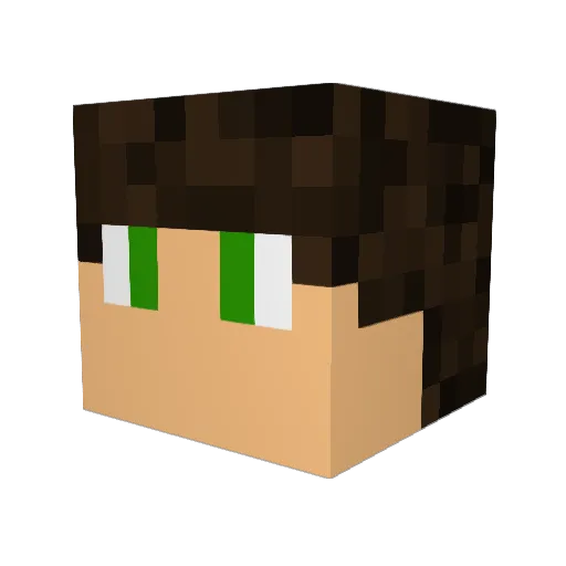 Sergaku Minecraft avatar head, 3D render