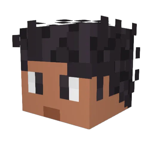 Sergio28_ Minecraft avatar head, 3D render
