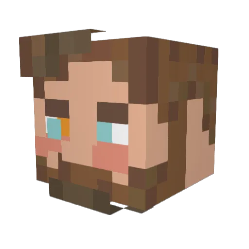 Sergiorora Minecraft avatar head, 3D render