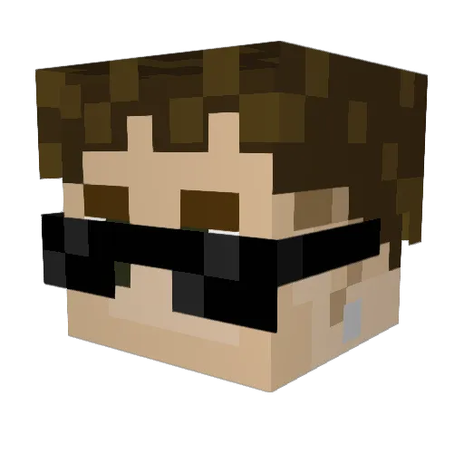 Sergipebu Minecraft avatar head, 3D render