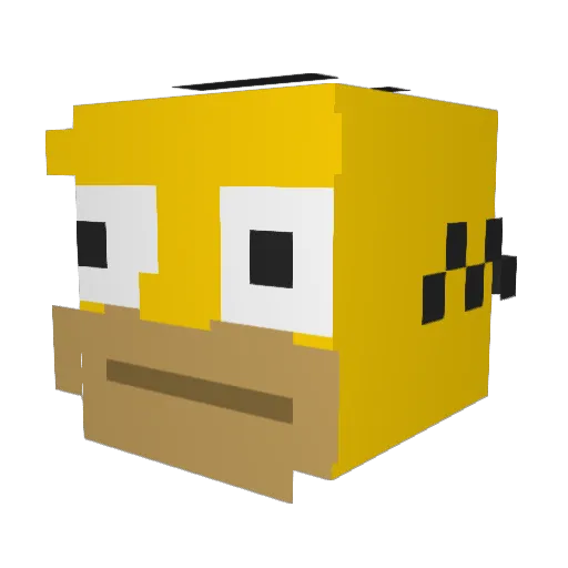 Sergog648e Minecraft avatar head, 3D render