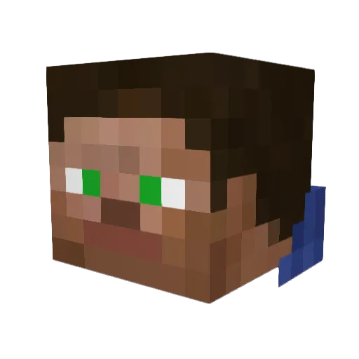 Seriioo Minecraft avatar head, 3D render