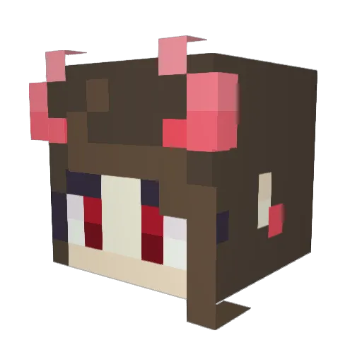 SerinaVT Minecraft avatar head, 3D render