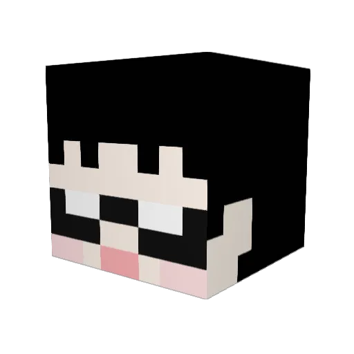 Serinong Minecraft avatar head, 3D render