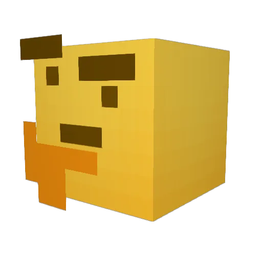Seriod Minecraft avatar head, 3D render