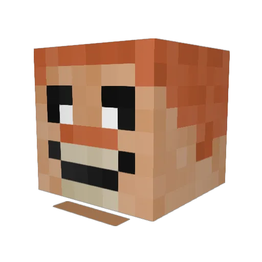 Seriosity Minecraft avatar head, 3D render