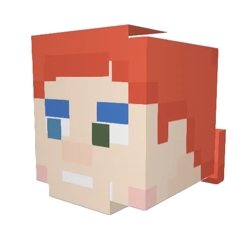 SeriousScientist Minecraft avatar head, 3D render