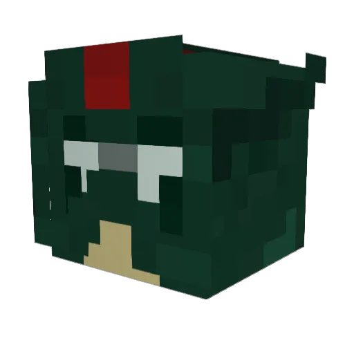 Seriouswatts Minecraft avatar head, 3D render
