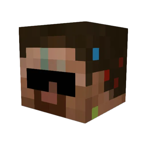 Serouisme Minecraft avatar head, 3D render