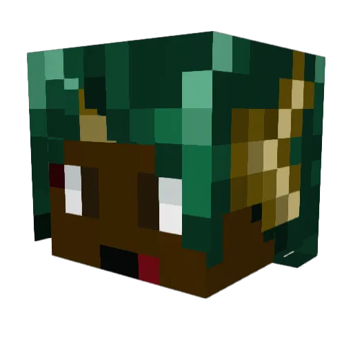 Serpblu Minecraft avatar head, 3D render