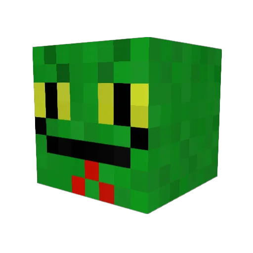 Serpenera Minecraft avatar head, 3D render