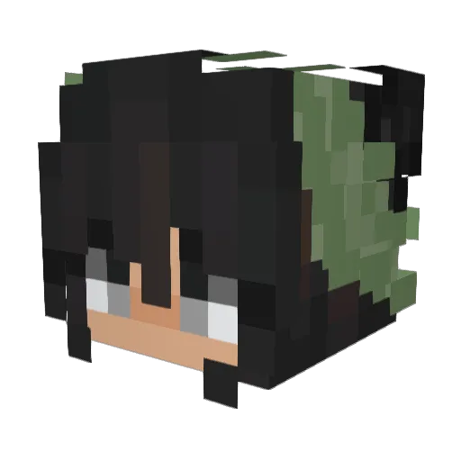 Serpentine Minecraft avatar head, 3D render