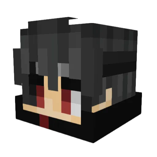 Serrace Minecraft avatar head, 3D render