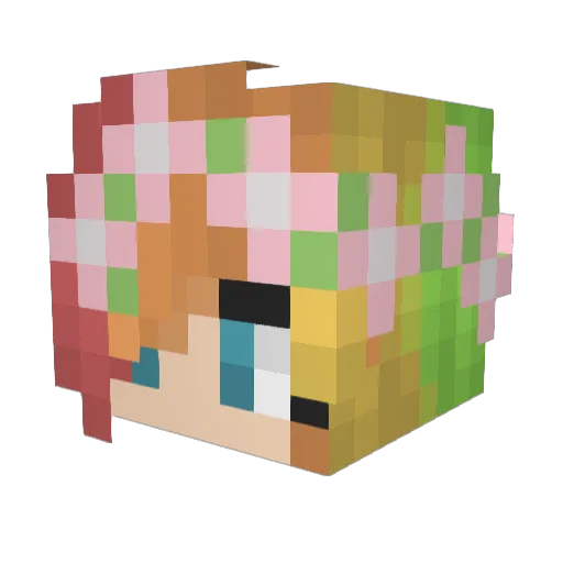 Serralinda Minecraft avatar head, 3D render