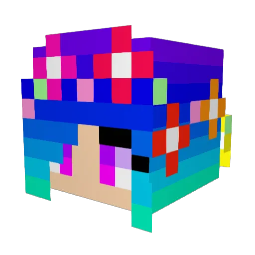 Serru Minecraft avatar head, 3D render