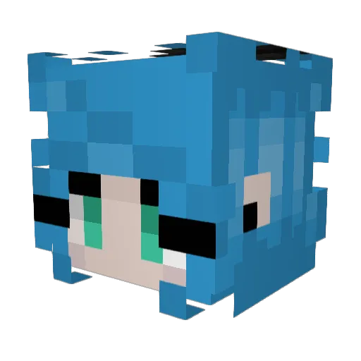 Sersiva Minecraft avatar head, 3D render