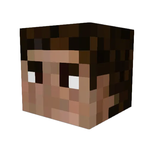 Sertys Minecraft avatar head, 3D render