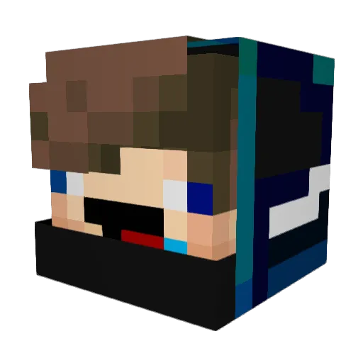 ServerShutdown Minecraft avatar head, 3D render