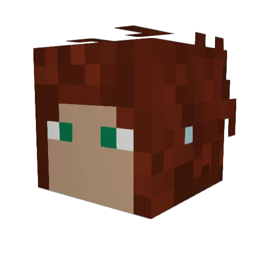 ServerWife Minecraft avatar head, 3D render
