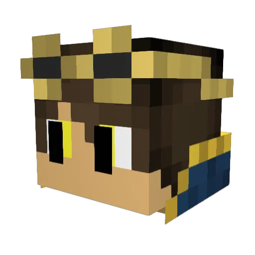 Sesioms Minecraft avatar head, 3D render