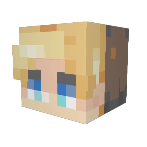 Seskasus Minecraft avatar head, 3D render