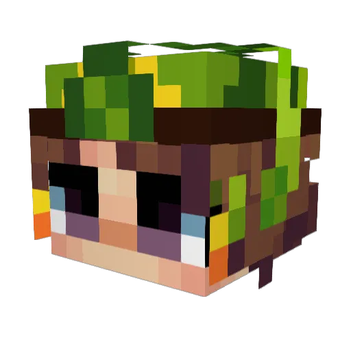 Sesla Minecraft avatar head, 3D render
